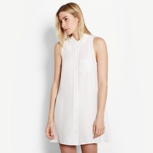 Equipment Mina Silk Shirt Dress in White sz S